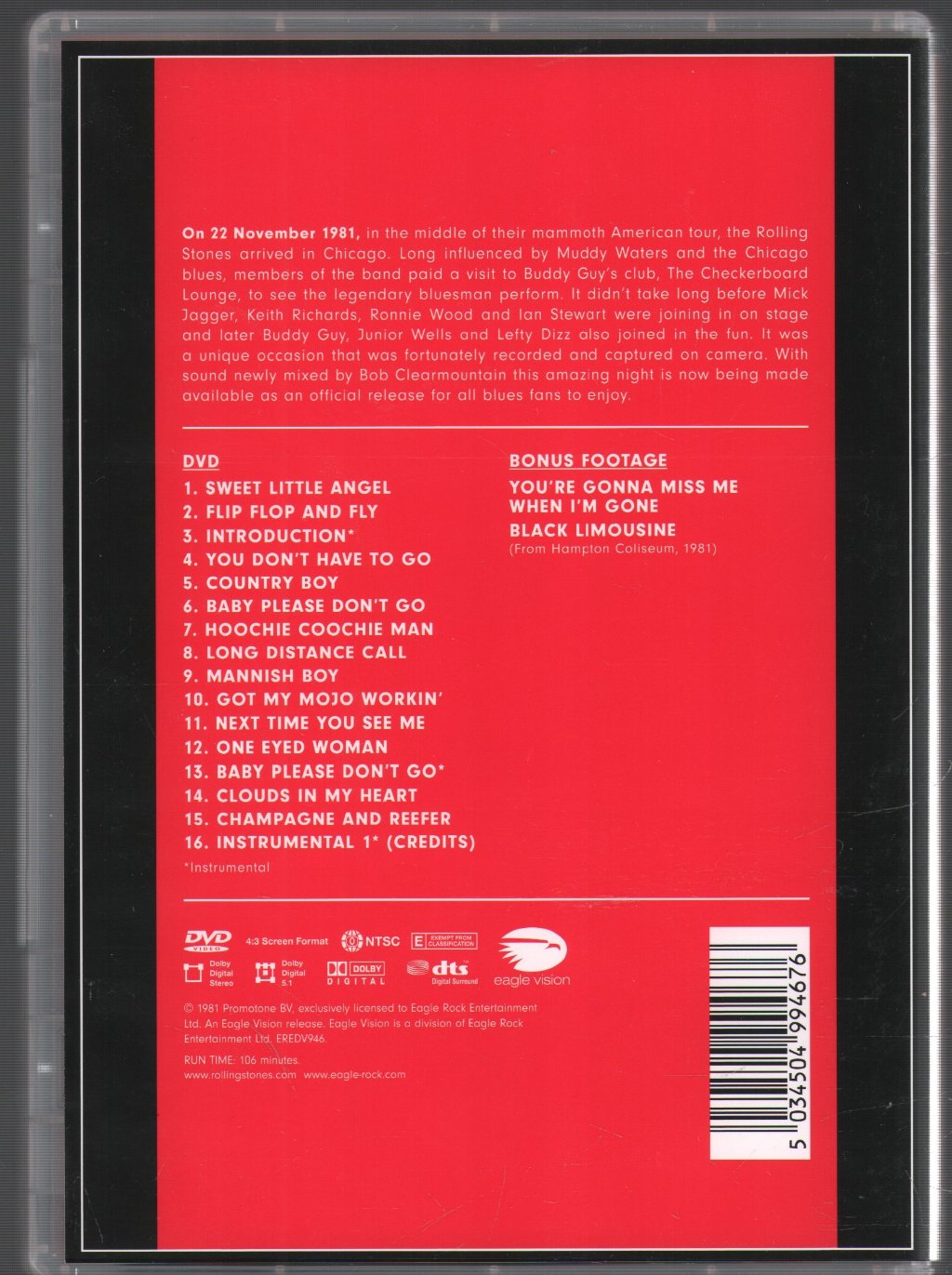 Rolling Stones - Checkerboard Lounge, Live Chicago 1981 - Dvd