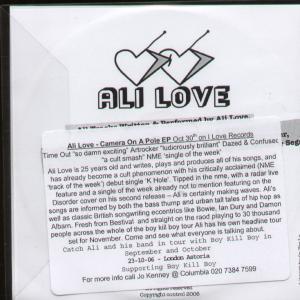 Ali Love - Camera On A Pole - Cdr
