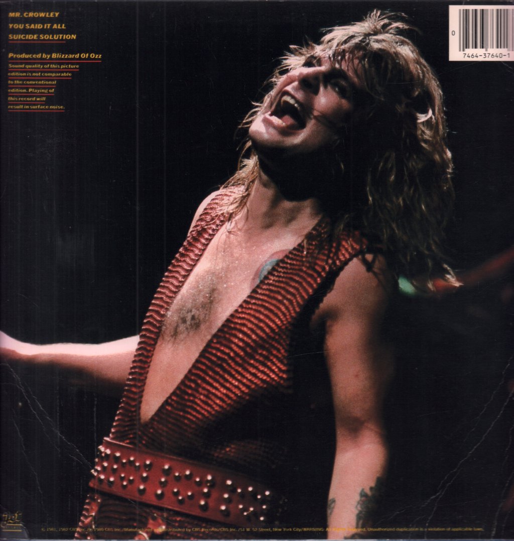 Ozzy Osbourne - Live Mr. Crowley - 12 Inch