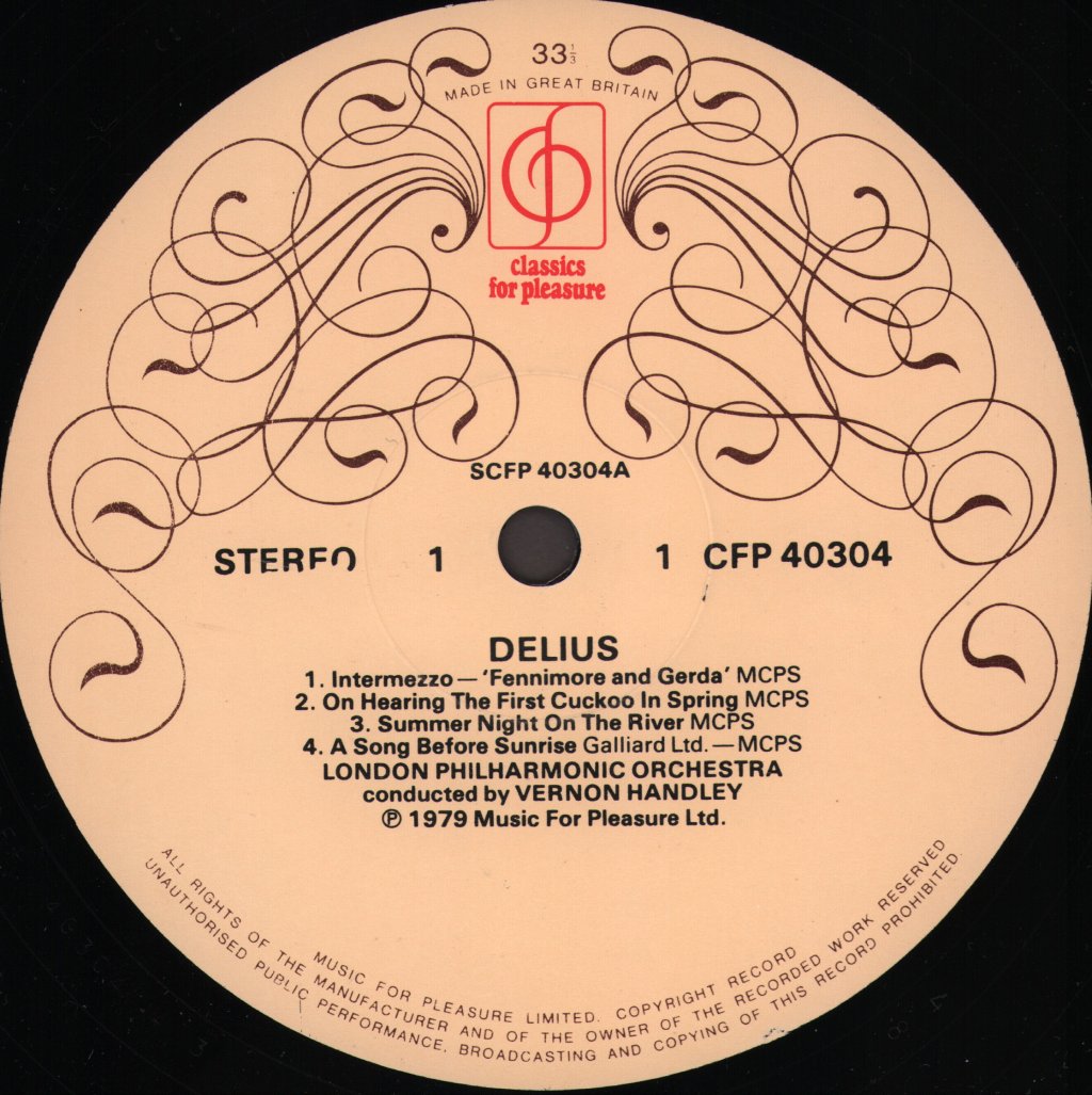 Vernon Handley / London Philharmonic Orchestra - Delius - On Hearing The First Cuckoo In Spring - Lp