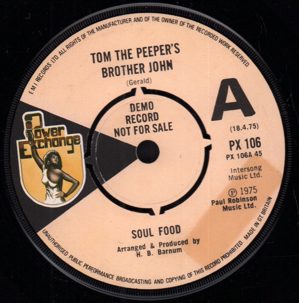 Soul Food - Tom The Peeper's Brother John - 7 Inch