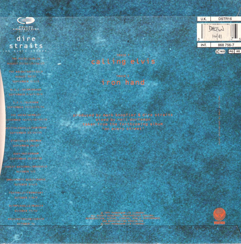 Dire Straits - Calling Elvis - 7 Inch