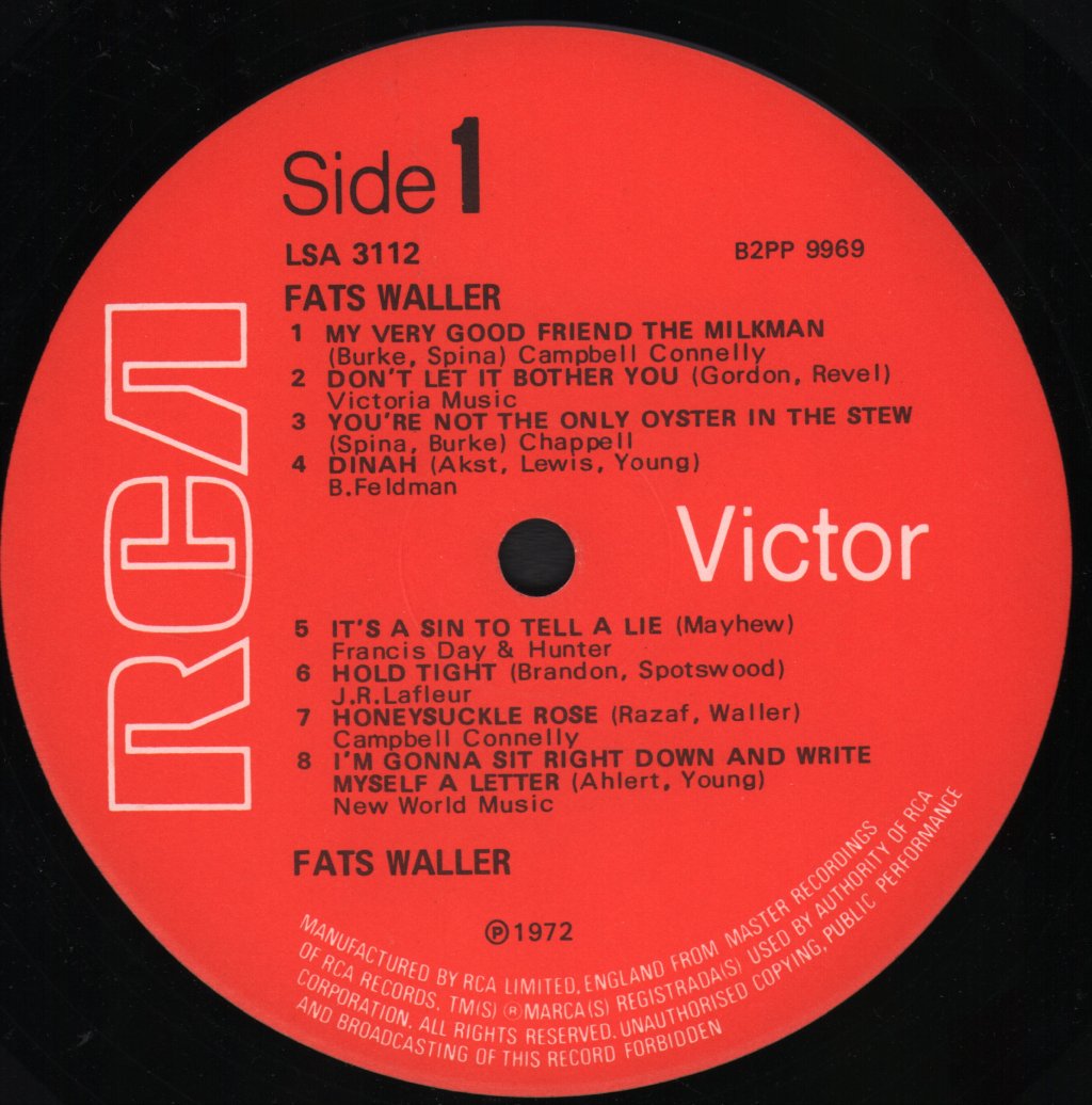 Fats Waller - Vocal - Lp