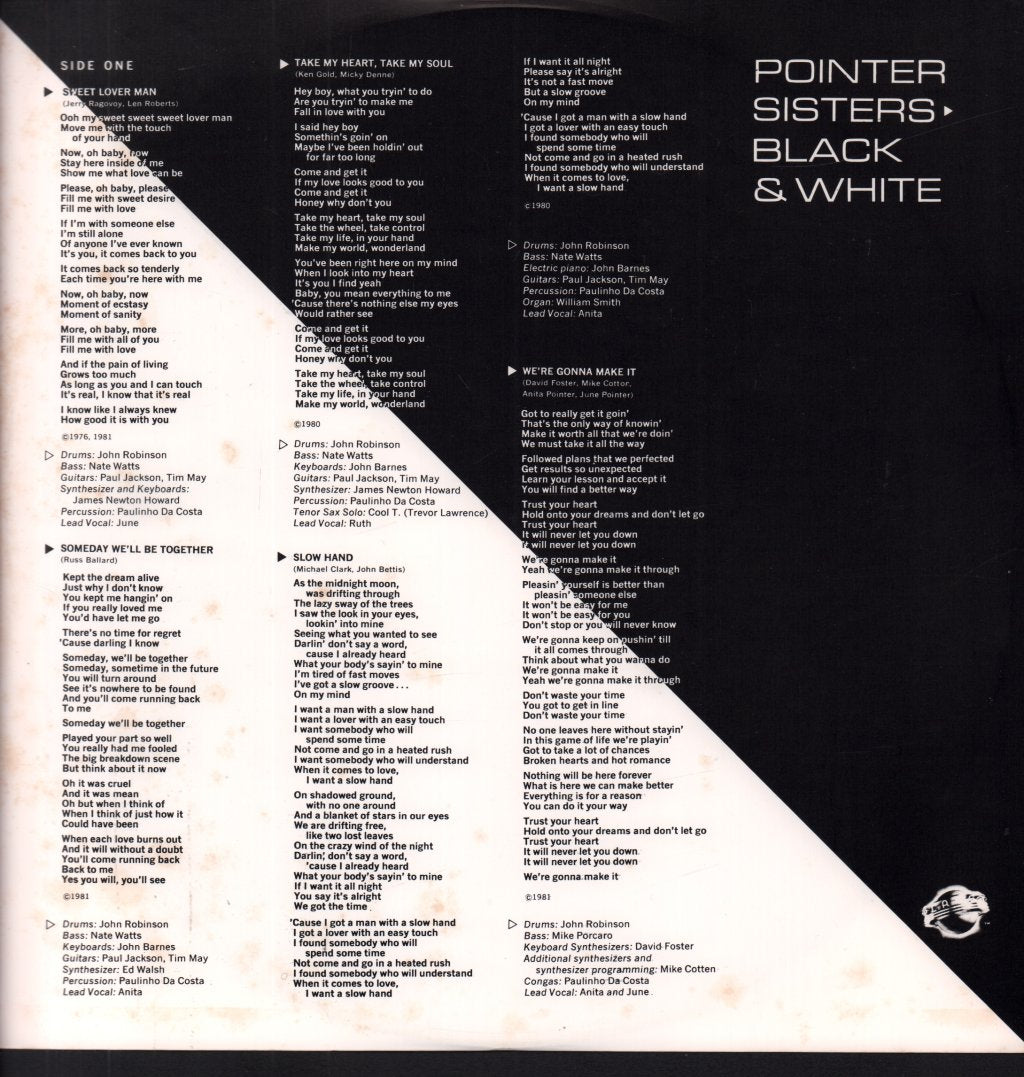 Pointer Sisters - Black And White - Lp