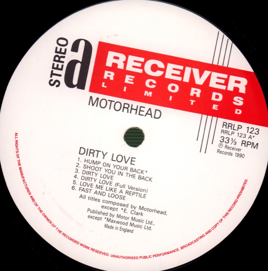 Motorhead - Dirty Love - Lp