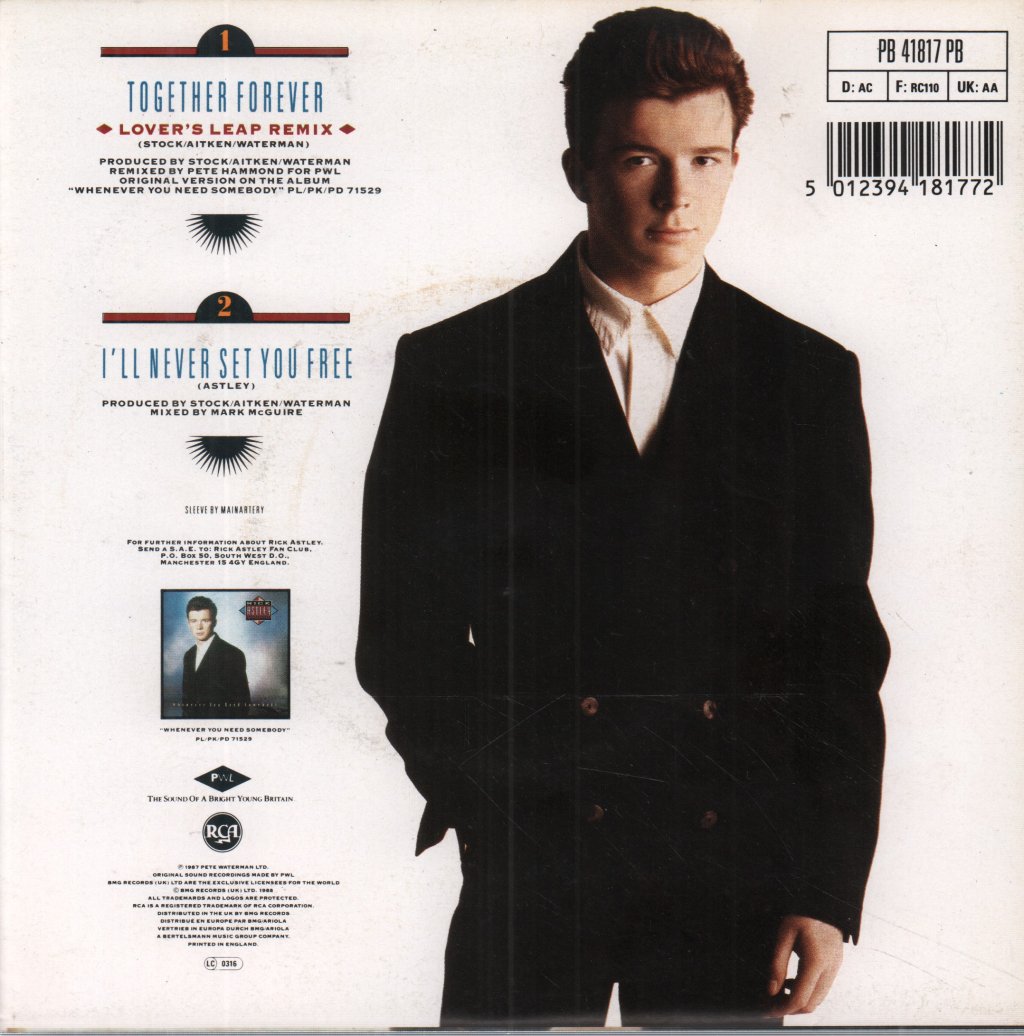 Rick Astley - Together Forever - 7 Inch