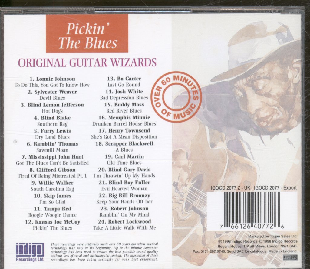 Various Artists - Pickin' The Blues The Essential Recordings Of Original Guitar Wizards - Cd