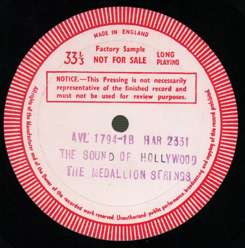 Medallion Strings Directed By Emanuel Vardi - Sound Of Hollywood - Double Lp