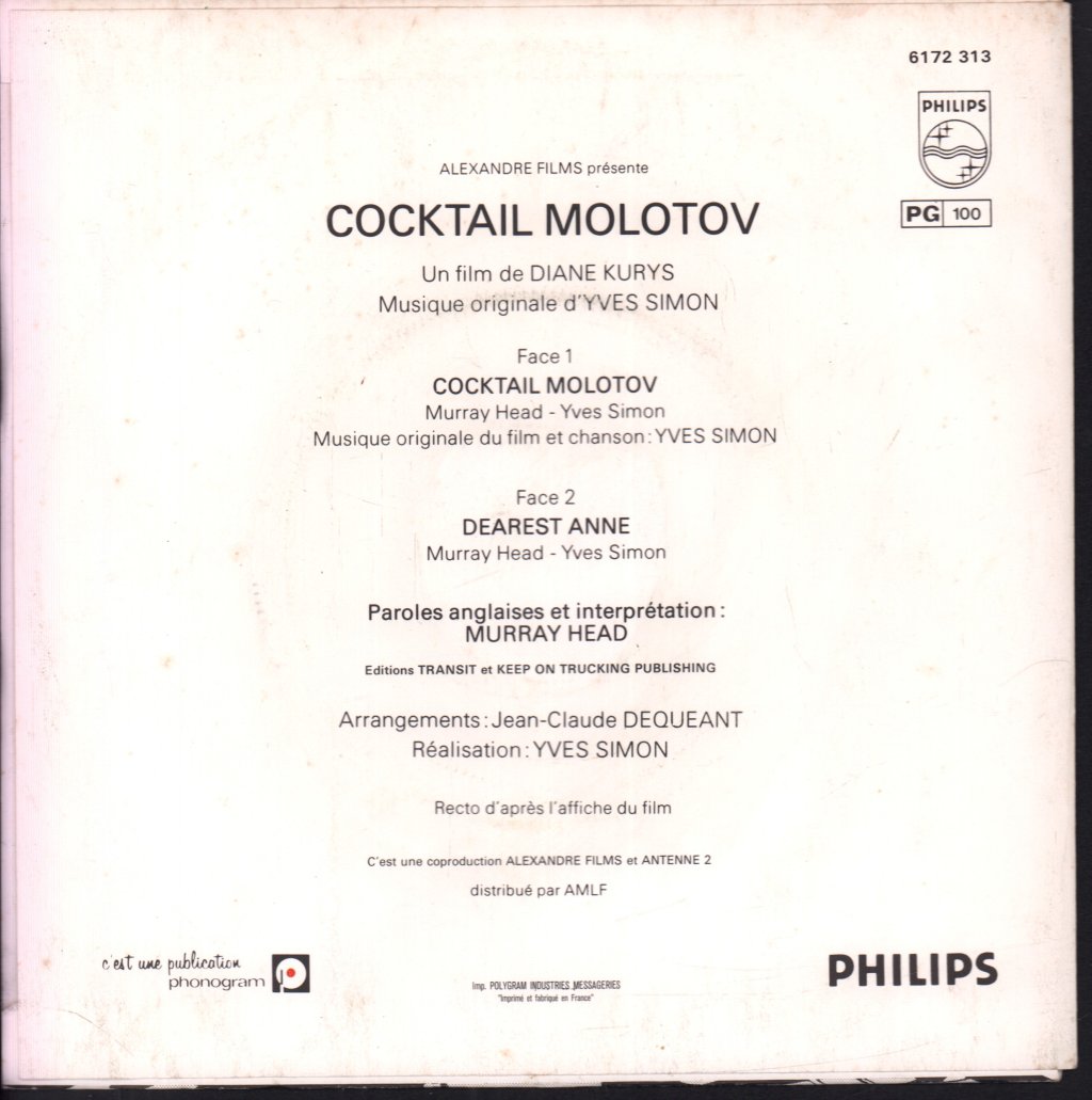 Murray Head / Yves Simon - Cocktail Molotov - 7 Inch
