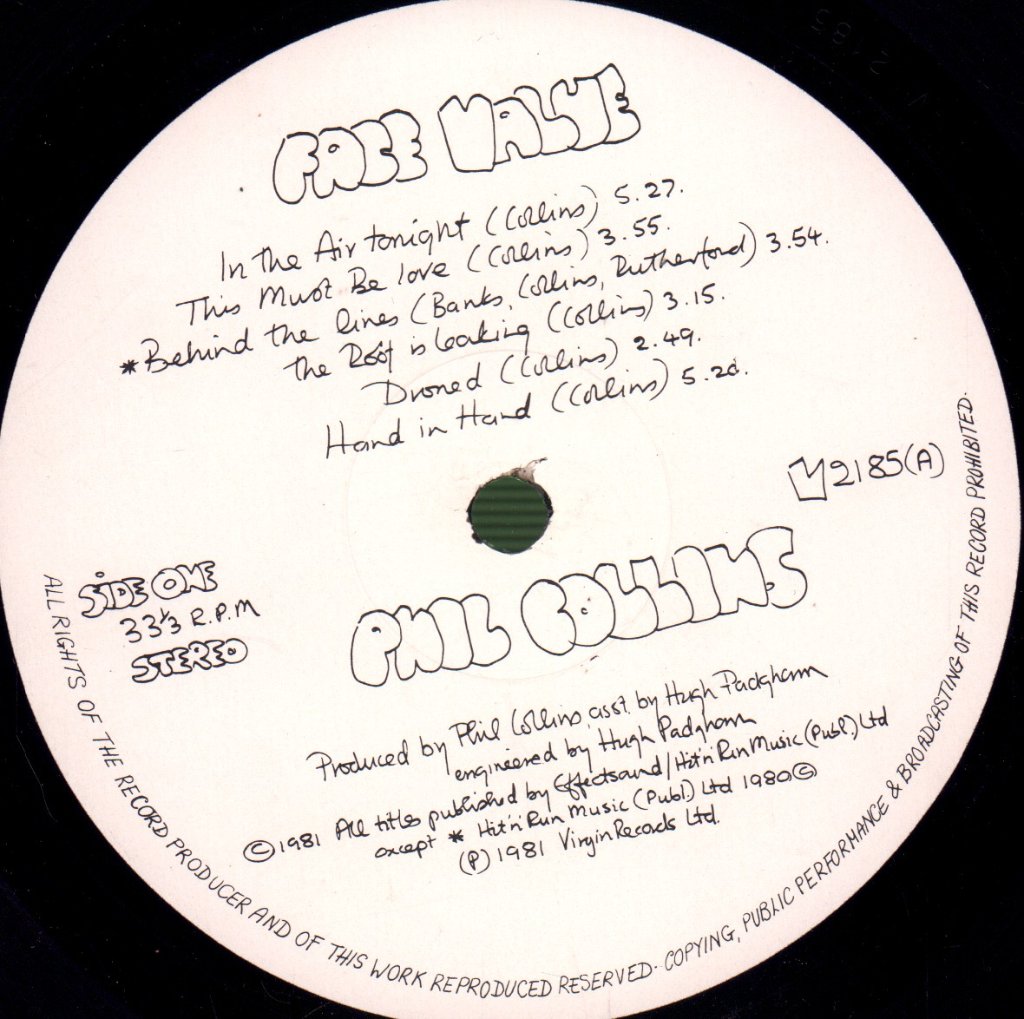 Phil Collins - Face Value - Lp