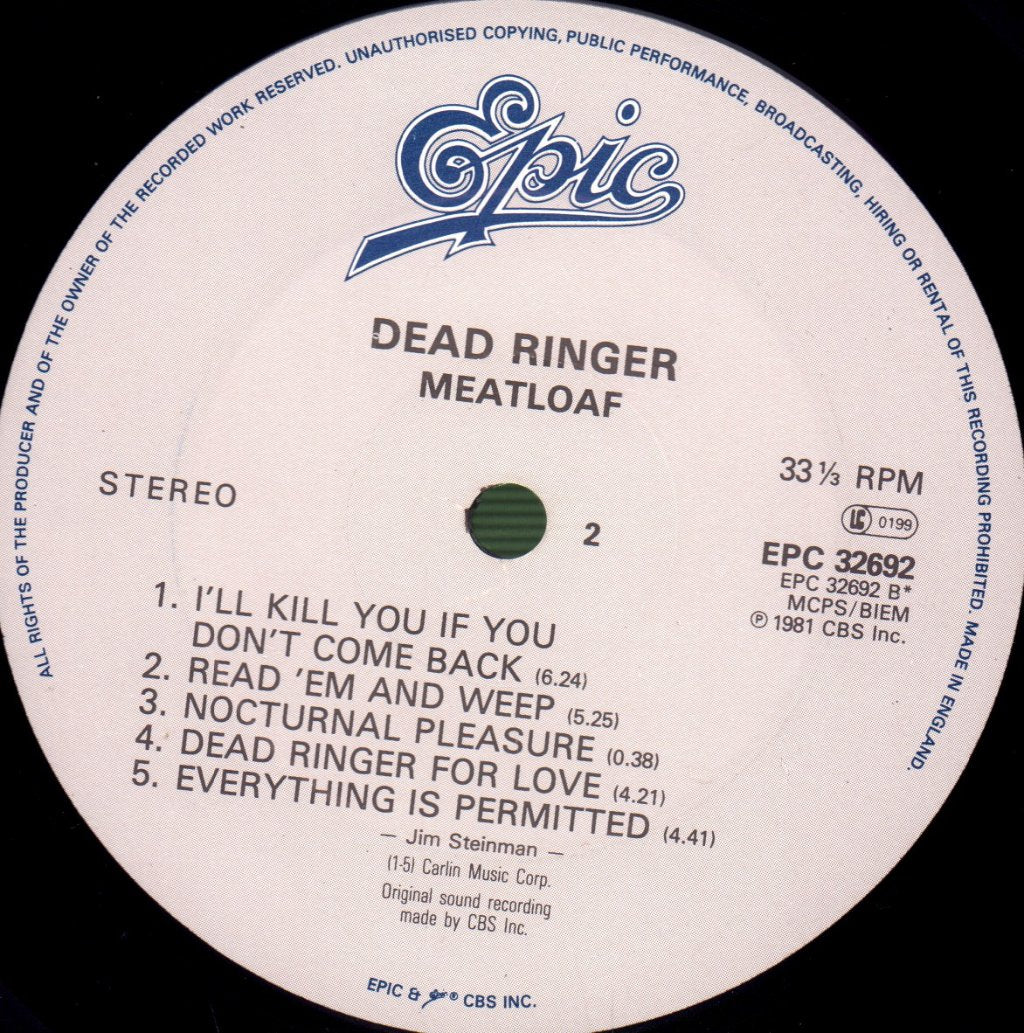 Meat Loaf - Dead Ringer - Lp