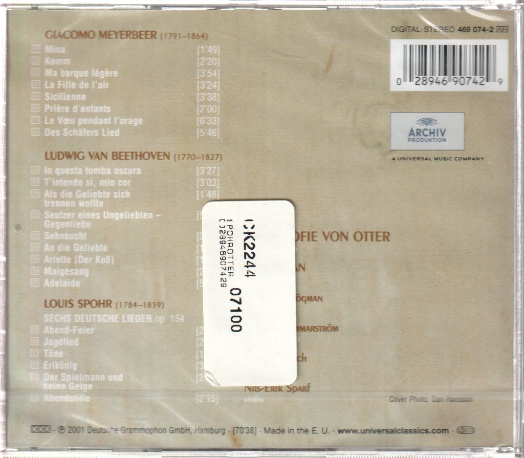 Anne Sofie Von Otter - Lieder, Mélodies - Cd