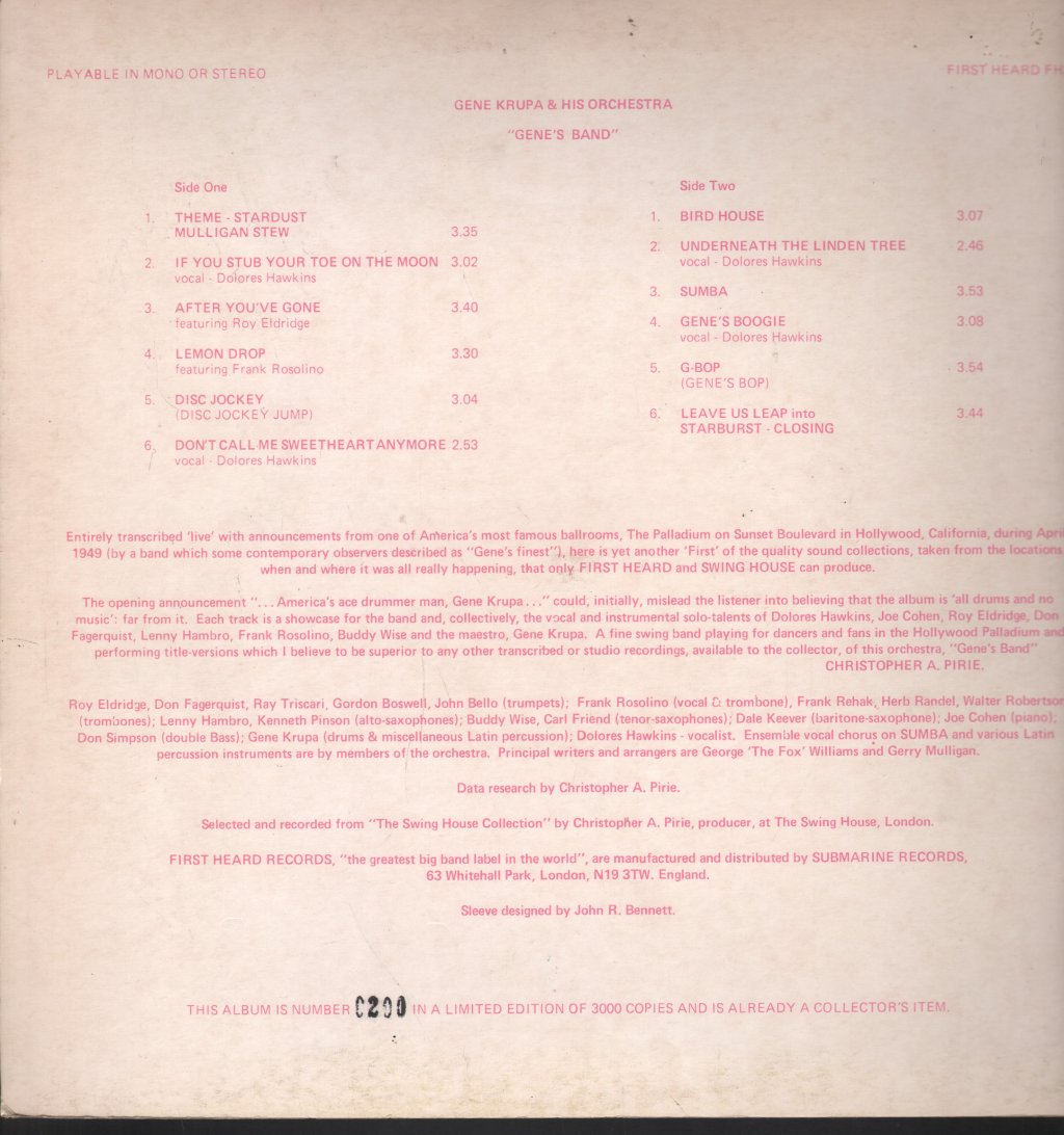 Gene Krupa - Gene's Band - Lp