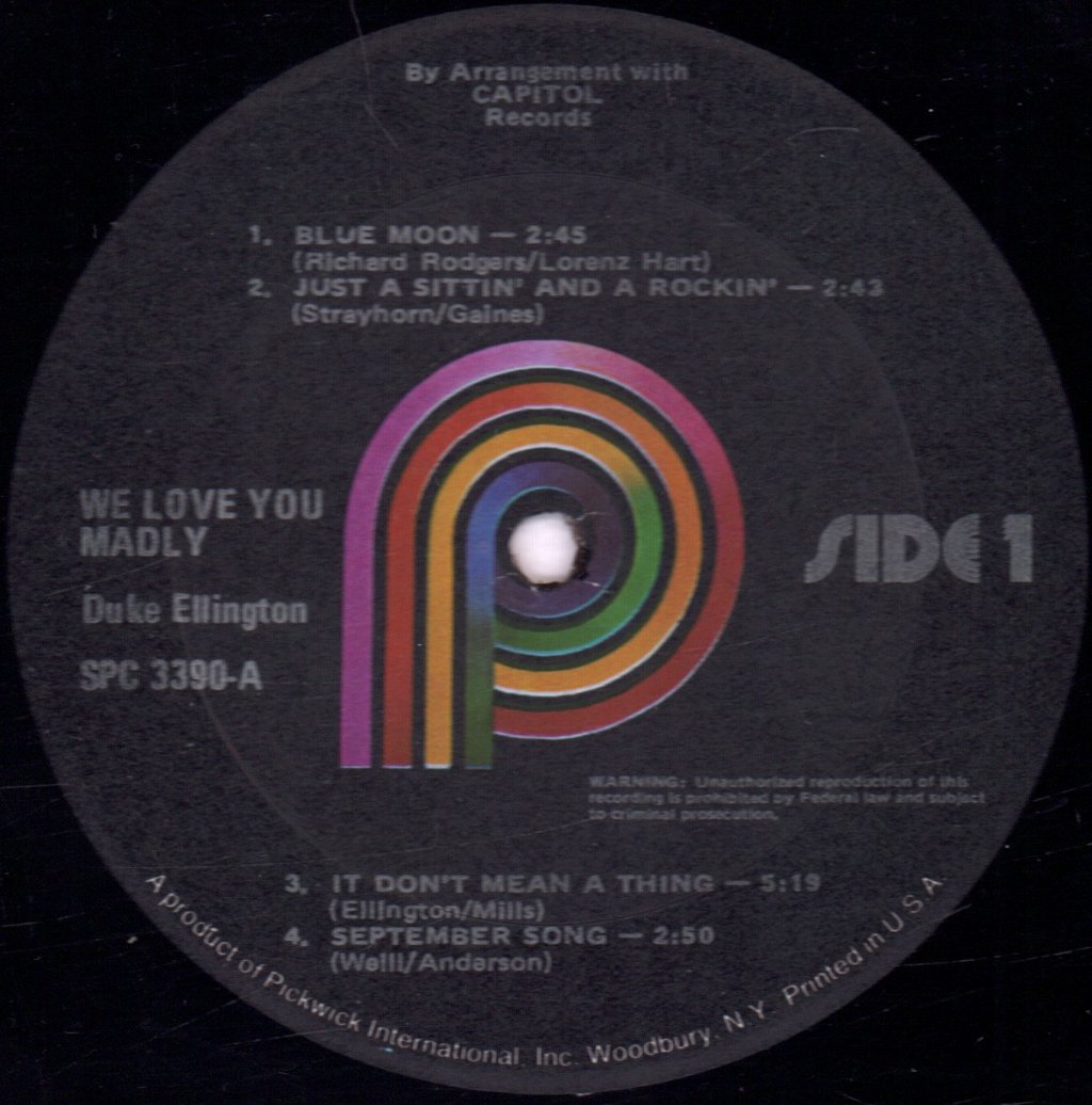 Duke Ellington - We Love You Madly - Lp