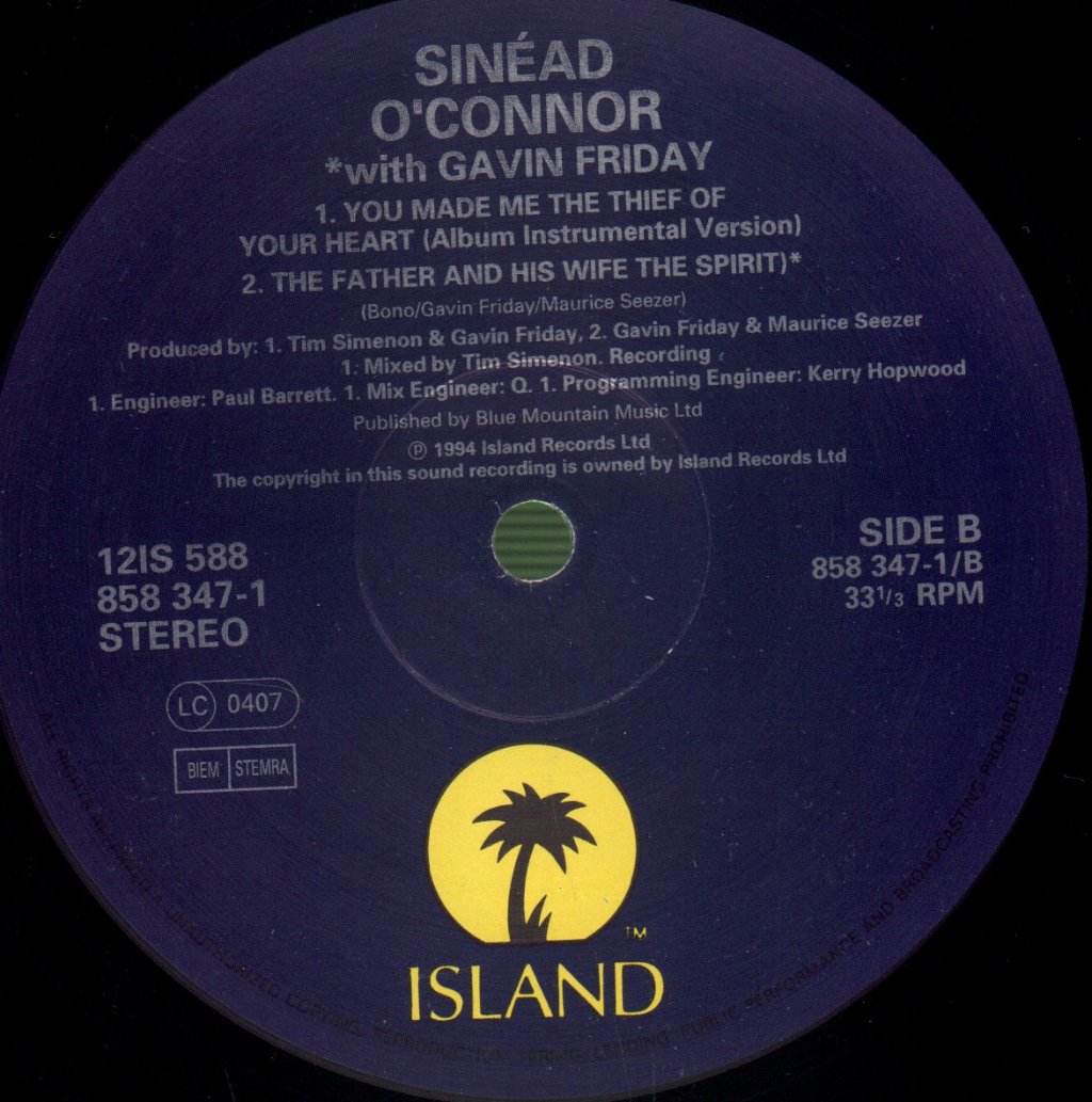 Sinéad O'Connor - You Made Me The Thief Of Your Heart - 12 Inch