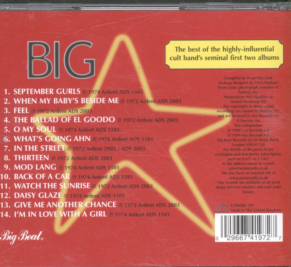 Big Star - Best Of Big Star - Cd