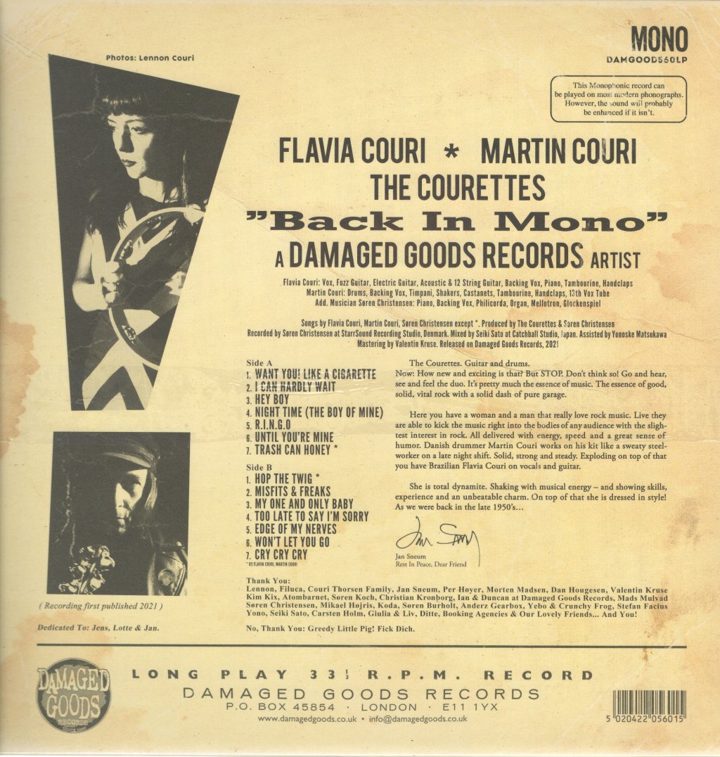 Courettes - Back In Mono - Lp