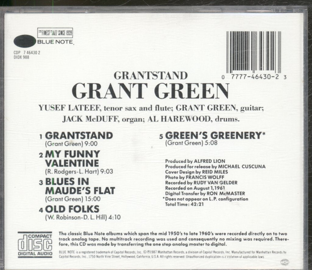 Grant Green - Grantstand - Cd