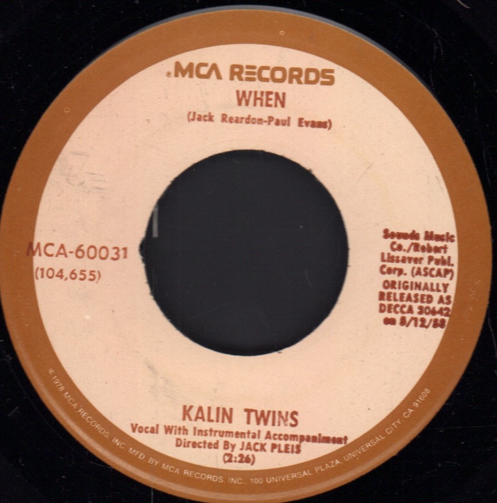 Kalin Twins - Three O'Clock Thrill - 7 Inch