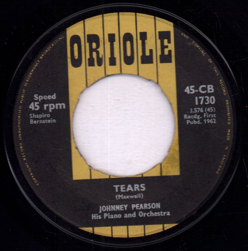 johnny pearson his piano and orchestra - Tears - 7 Inch