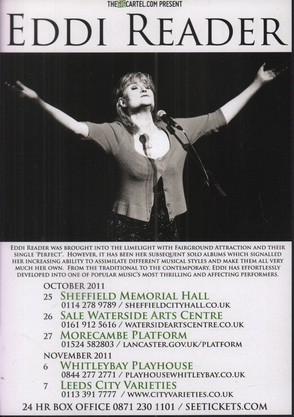 Eddi Reader - Autumn 2011 Tour - Flyer