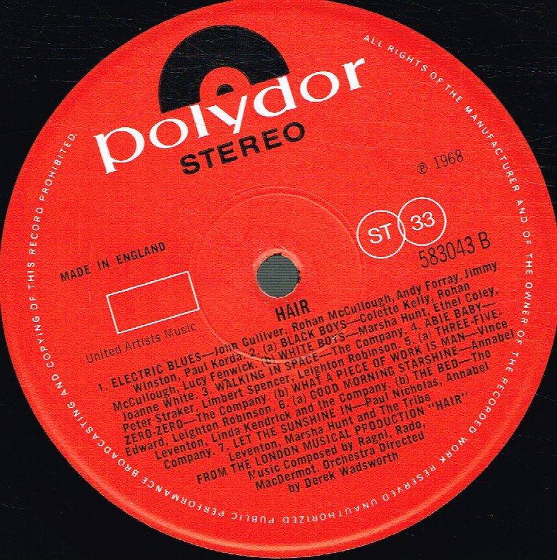 Hair (Stage Show) - Original London Musical Production - Lp