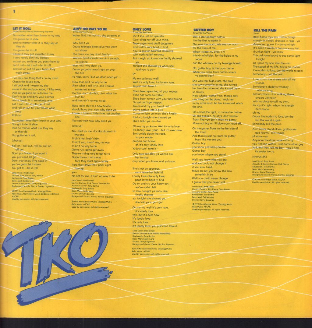 Tko - Let It Roll - Lp