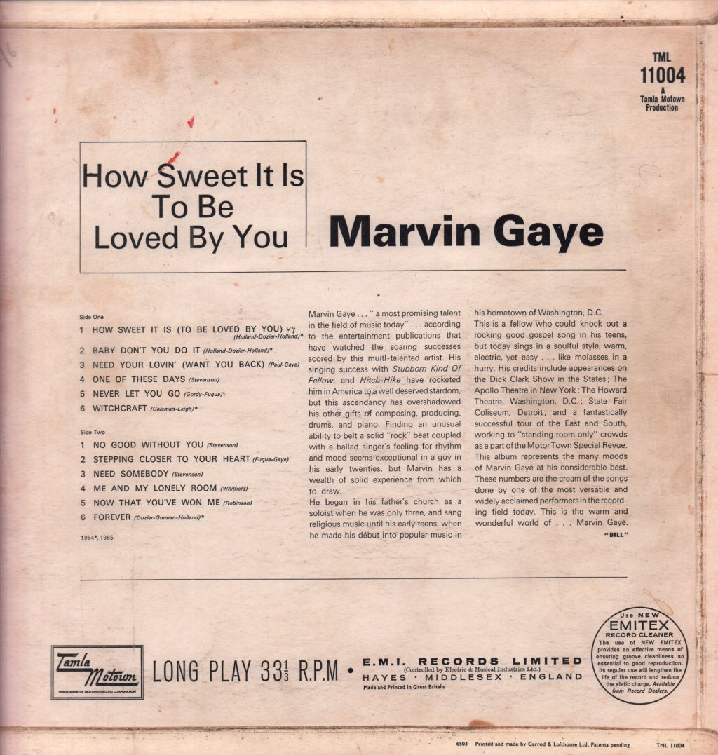 Marvin Gaye - How Sweet It Is To Be Loved By You - Lp