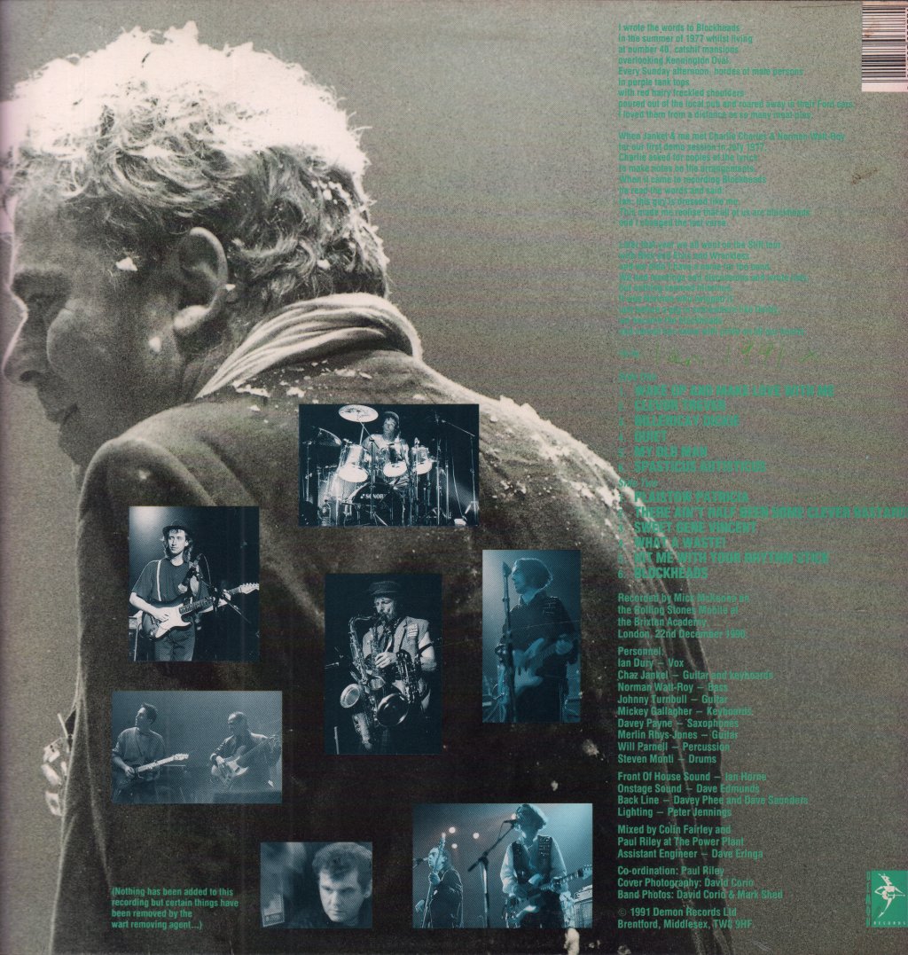 Ian Dury And The Blockheads - Warts 'N' Audience Live 22 December 1990 - Lp