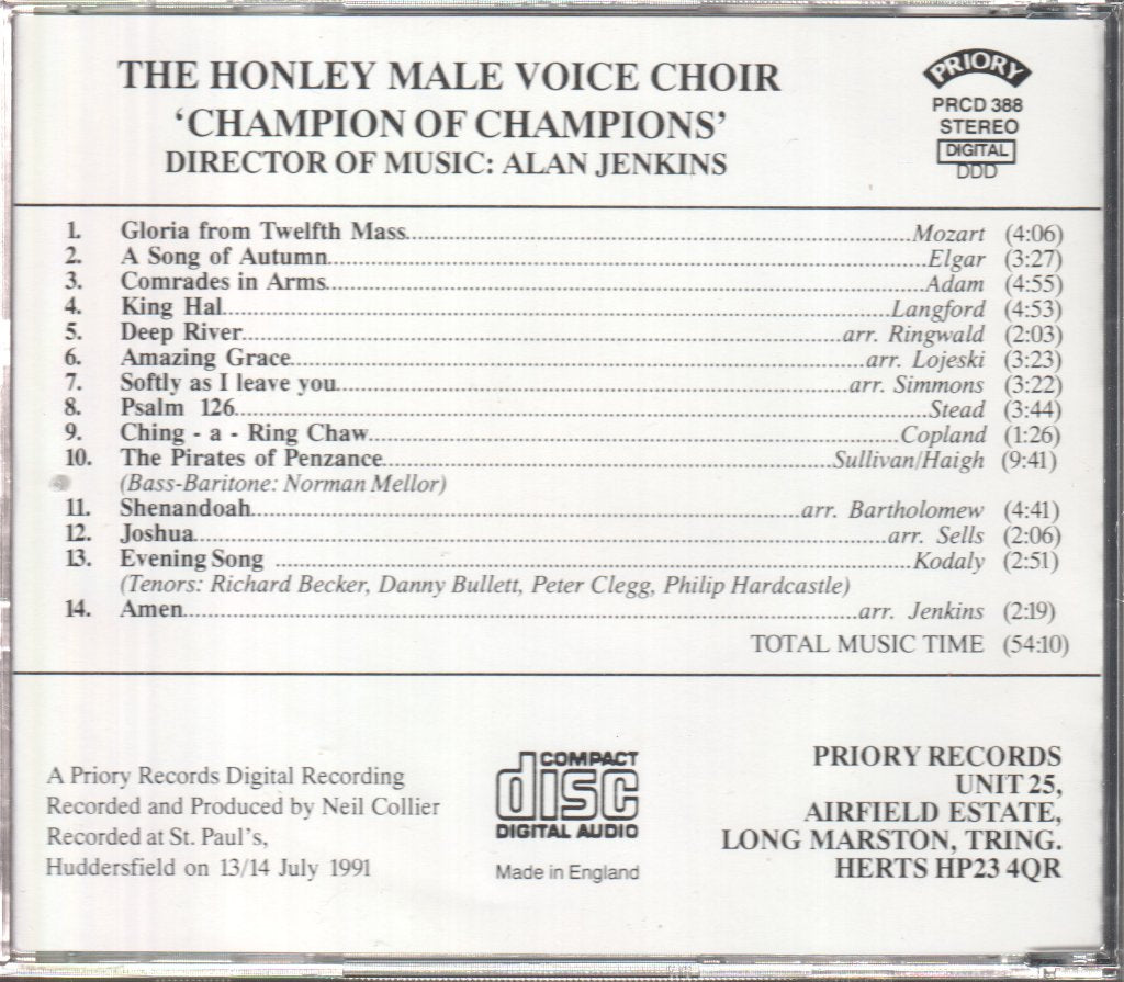 Honley Male Voice Choir - Choir Champion of Champions - Cd