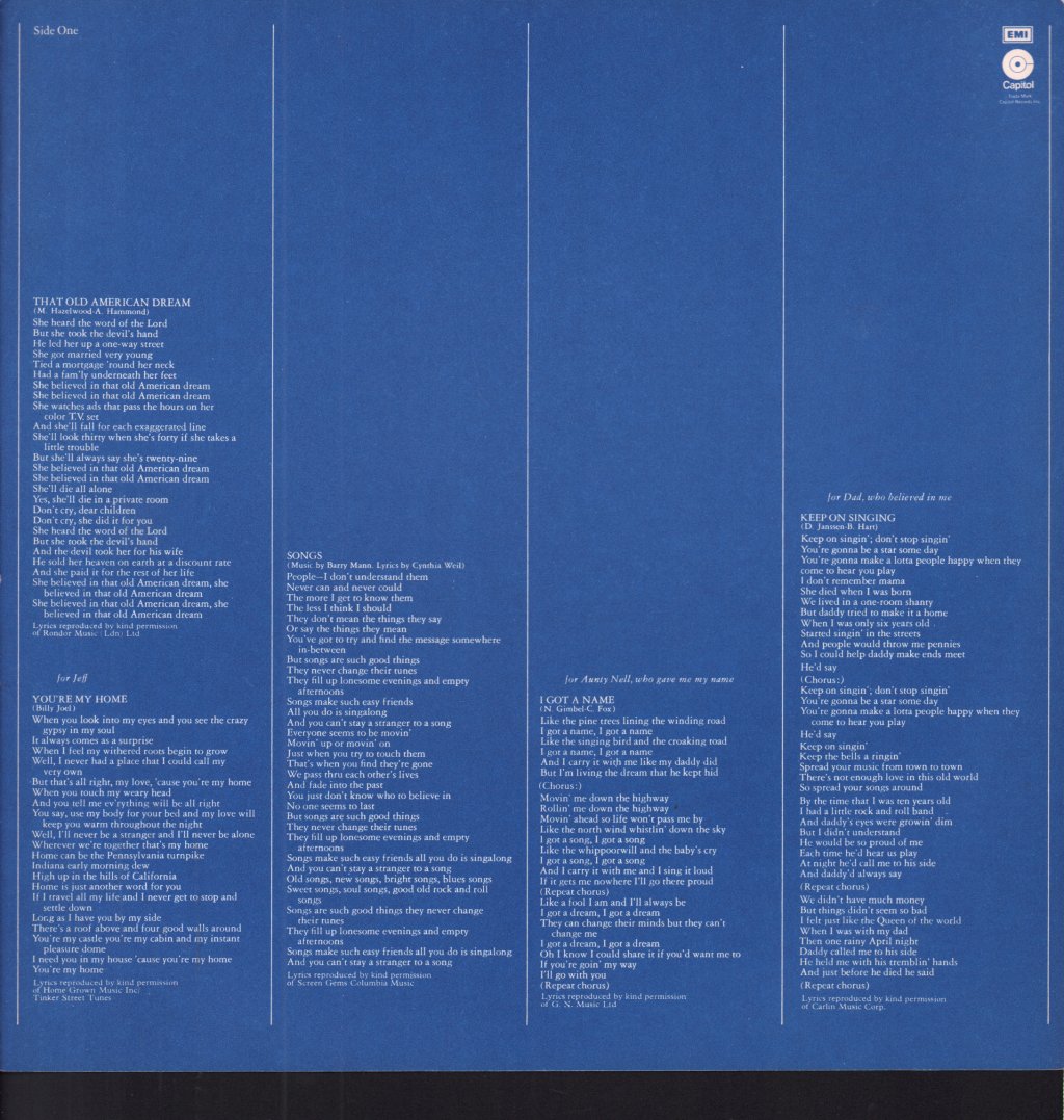 Helen Reddy - Love Song For Jeffrey - Lp