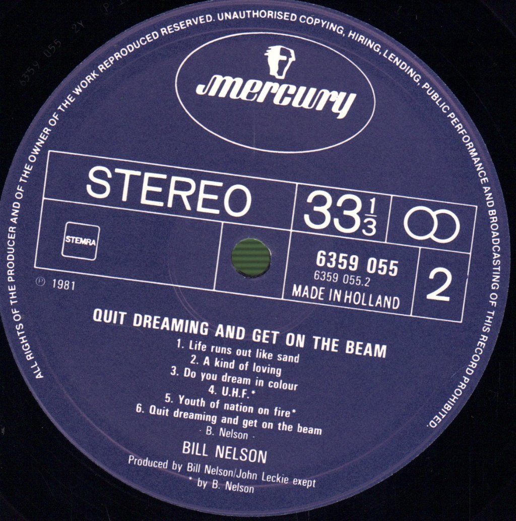 Bill Nelson - Quit Dreaming And Get On The Beam - Lp