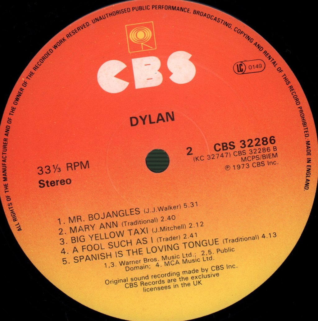 Bob Dylan - Dylan - Lp