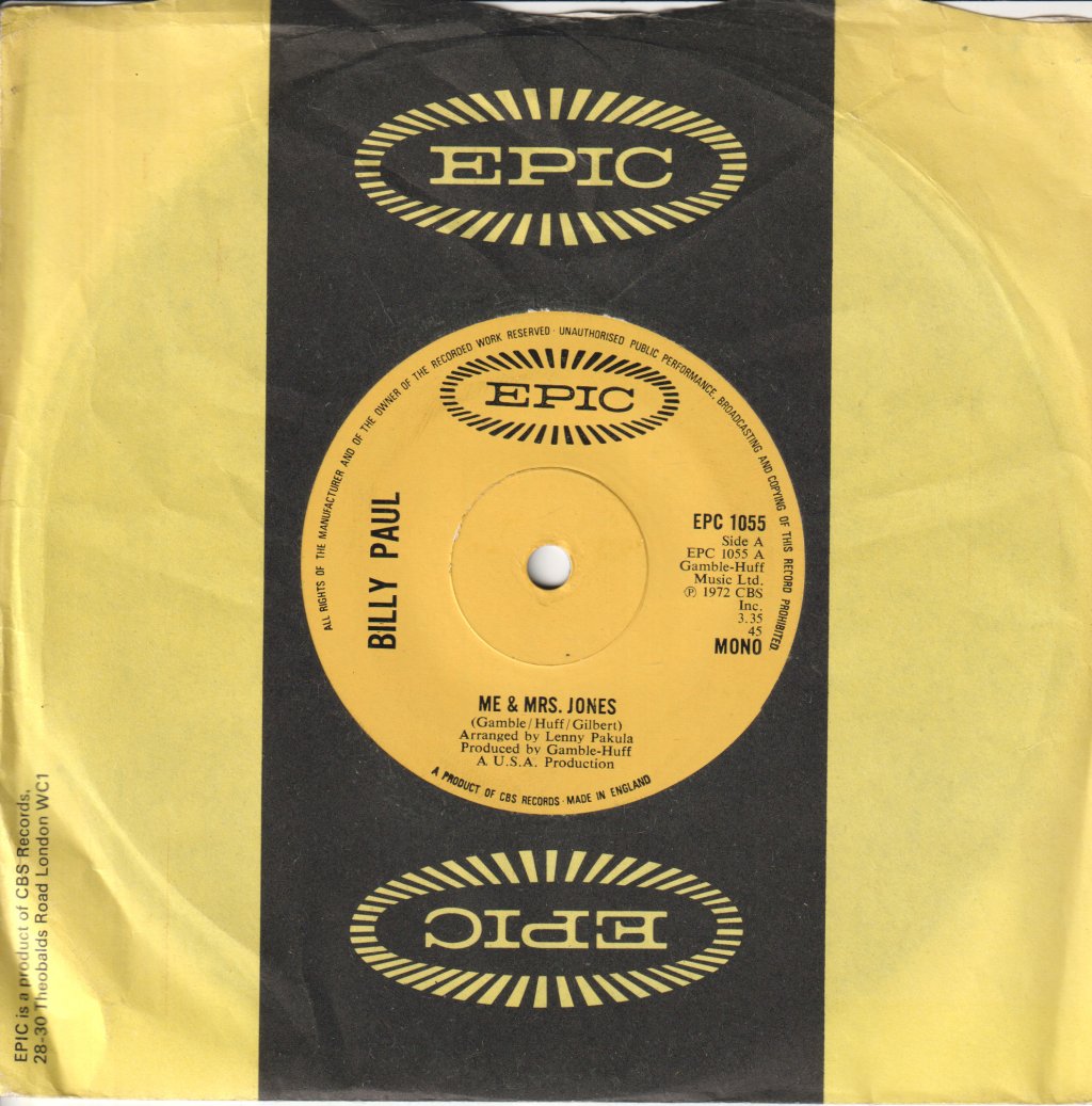 Billy Paul - Me & Mrs Jones - 7 Inch