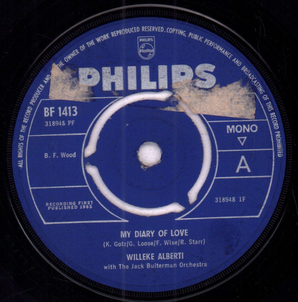 Willeke Alberti - My Diary Of Love / I Dream Of You - 7 Inch