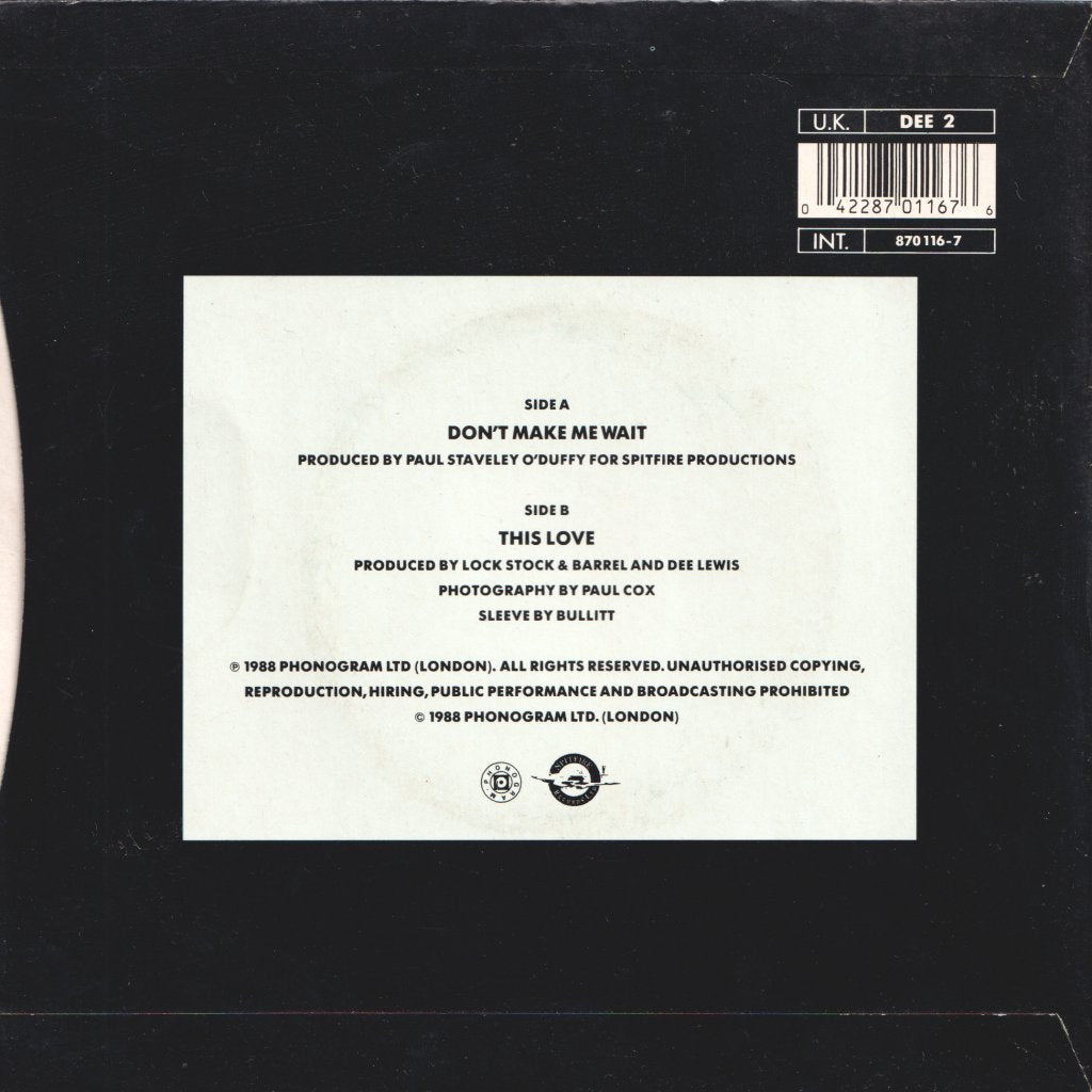 Dee Lewis - Don't Make Me Wait - 7 Inch