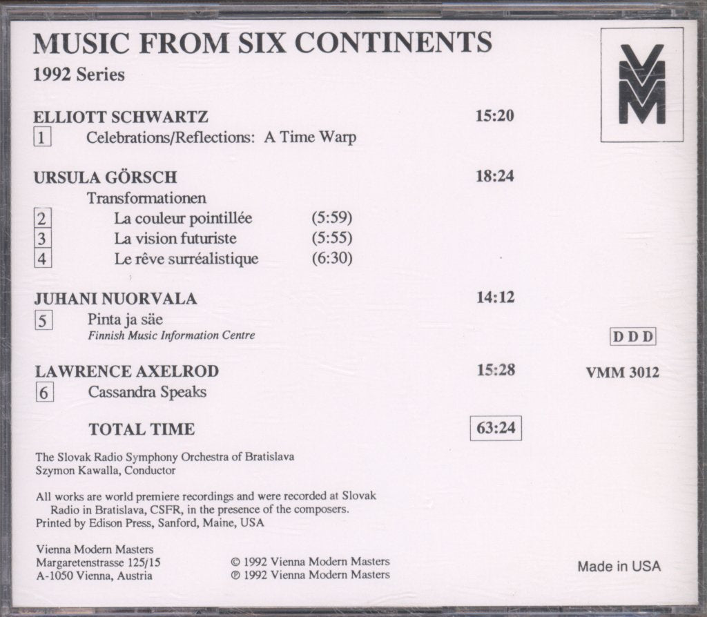 Slovak Radio Symphony Orchestra, Szymon Kawala - Music From Six Continents: 1992 Series - Cd