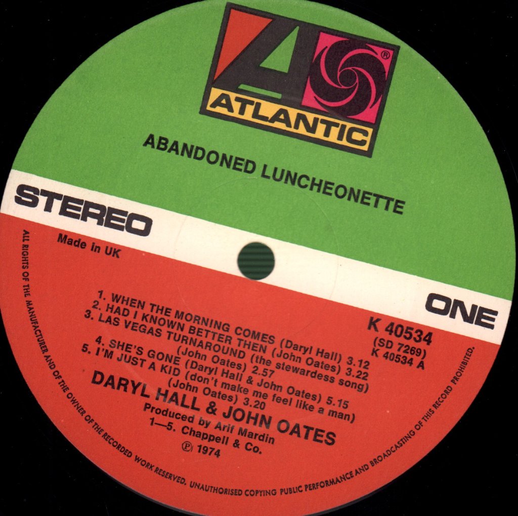Hall And Oates - Abandoned Luncheonette - Lp