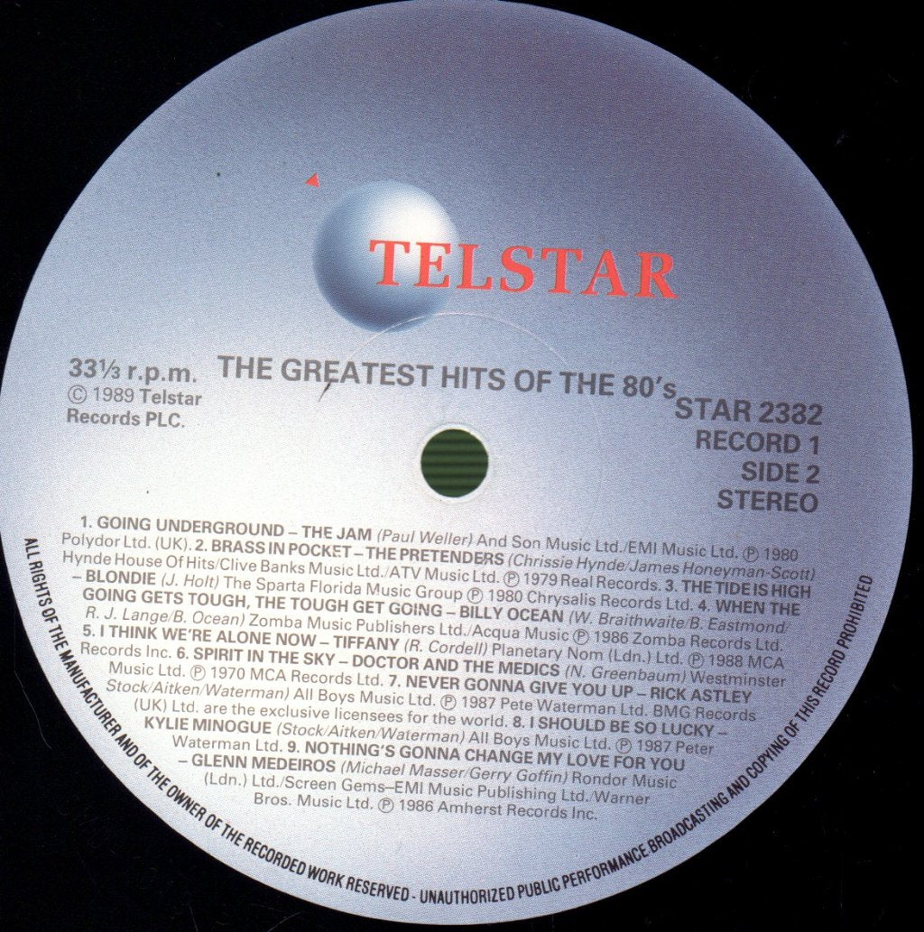Various Artists - Greatest Hits Of The 80's - Triple Lp
