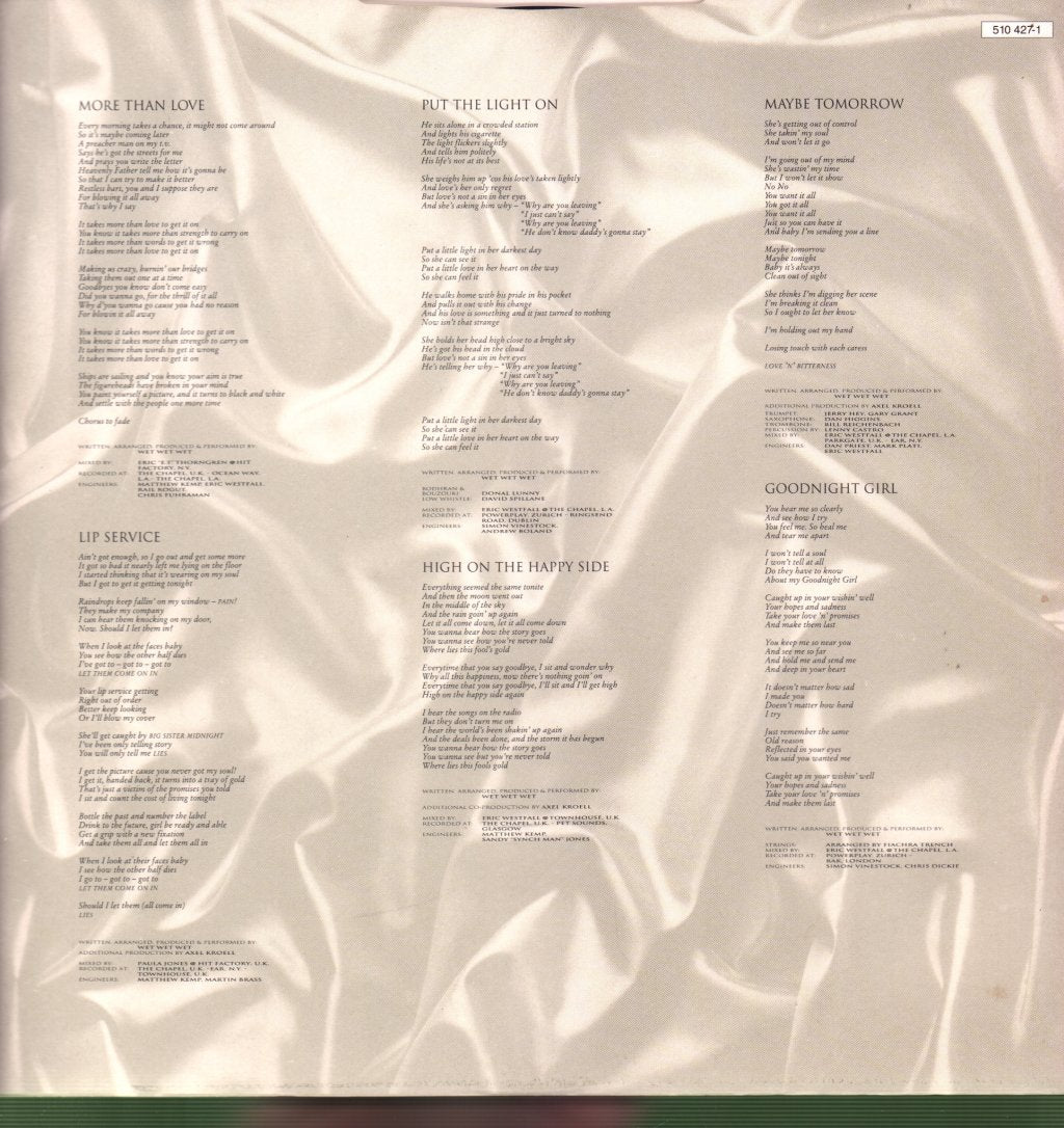 Wet Wet Wet - High On The Happy Side - Lp