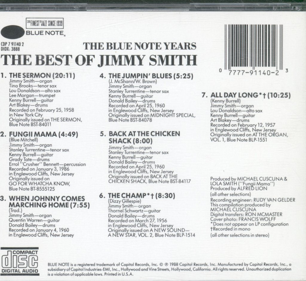 Jimmy Smith - Best Of Jimmy Smith - Cd
