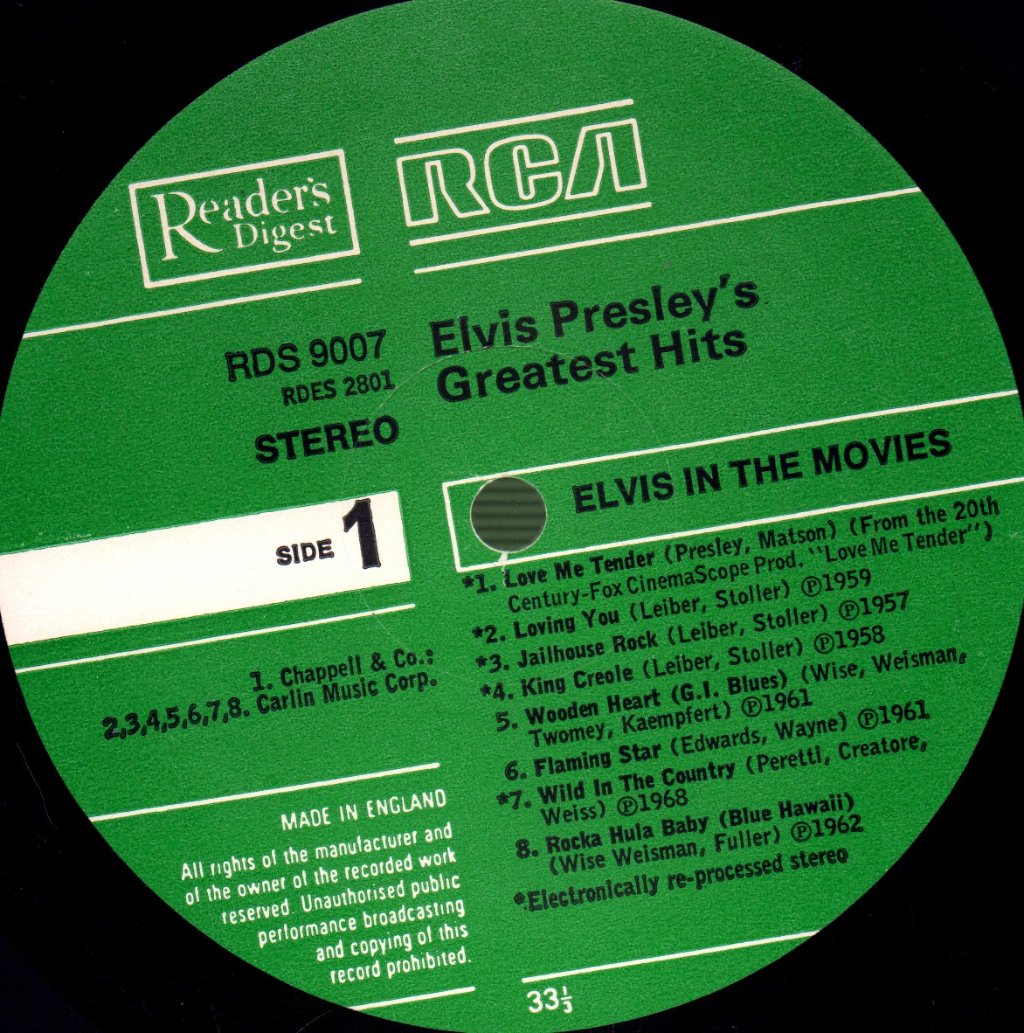 Elvis Presley - In The Movies - Lp