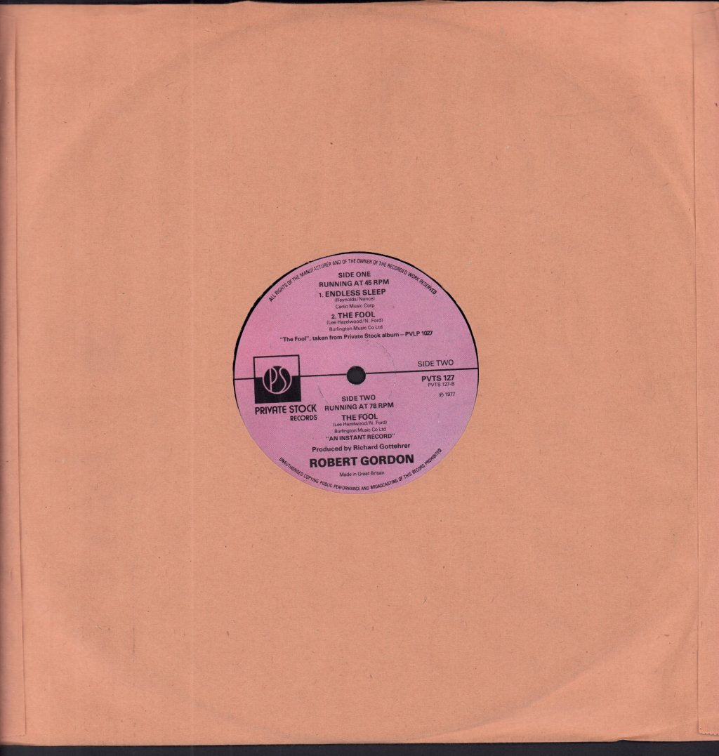Robert Gordon - Endless Sleep - 12 Inch