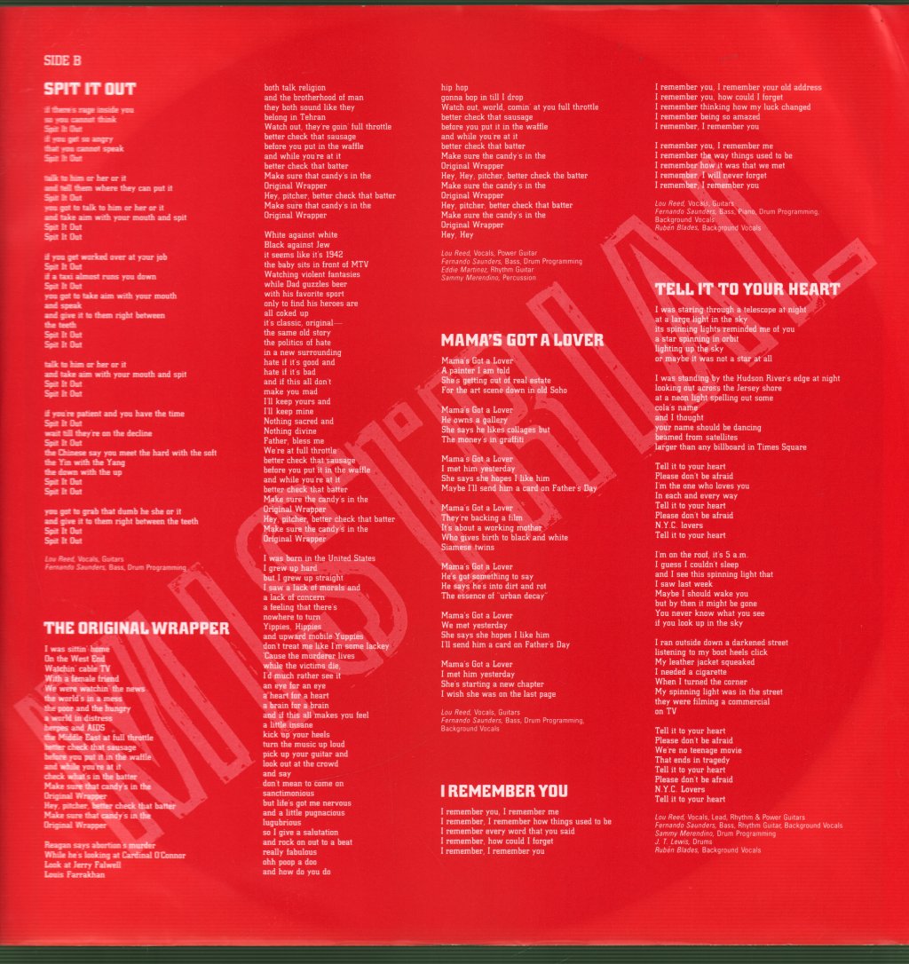Lou Reed - Mistrial - Lp
