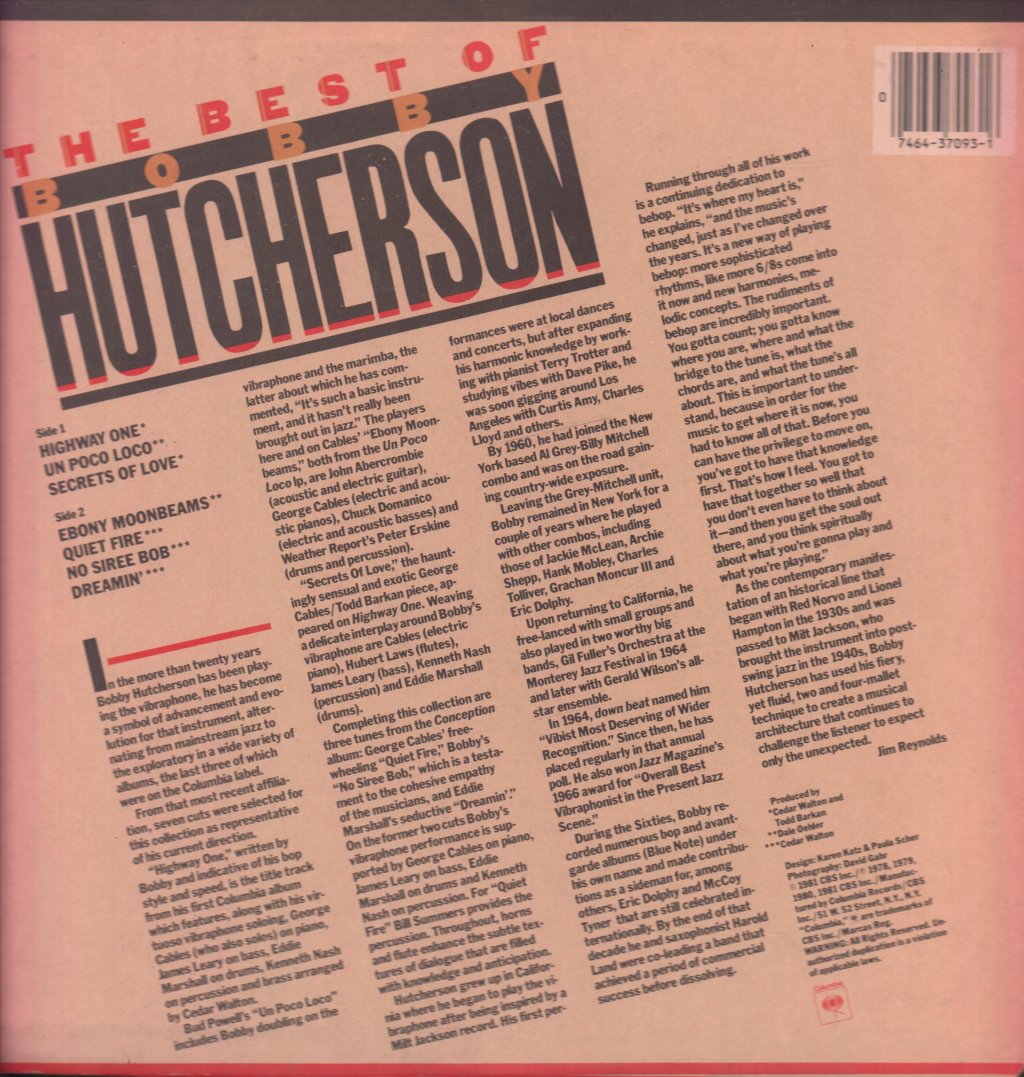 Bobby Hutcherson - Best Of Bobby Hutcherson - Lp