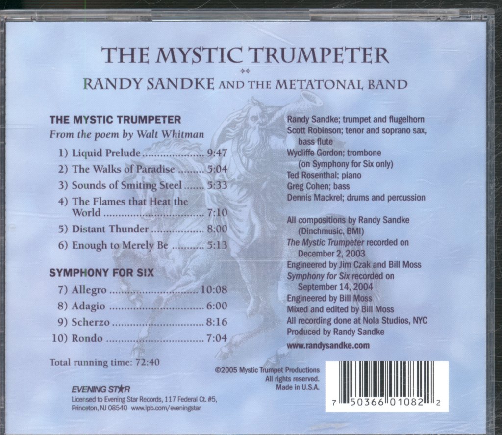 Randy Sandke And The Metatonal Big Band - Mystic Trumpeter - Cd