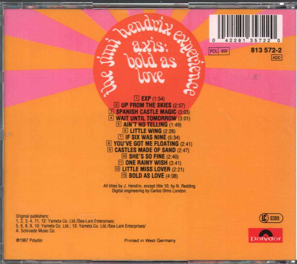 Jimi Hendrix Experience - Axis: Bold As Love - Cd