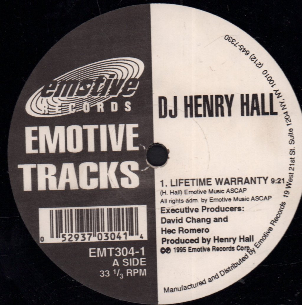DJ Henry Hall - Lifetime Warranty - 12 Inch