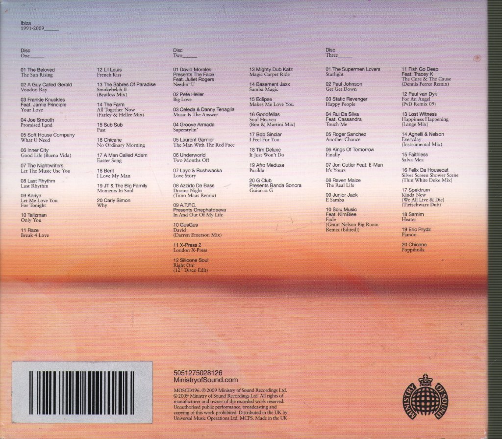 Various Artists - Ministry Of Sound - Ibiza 1991-2009 - Cd