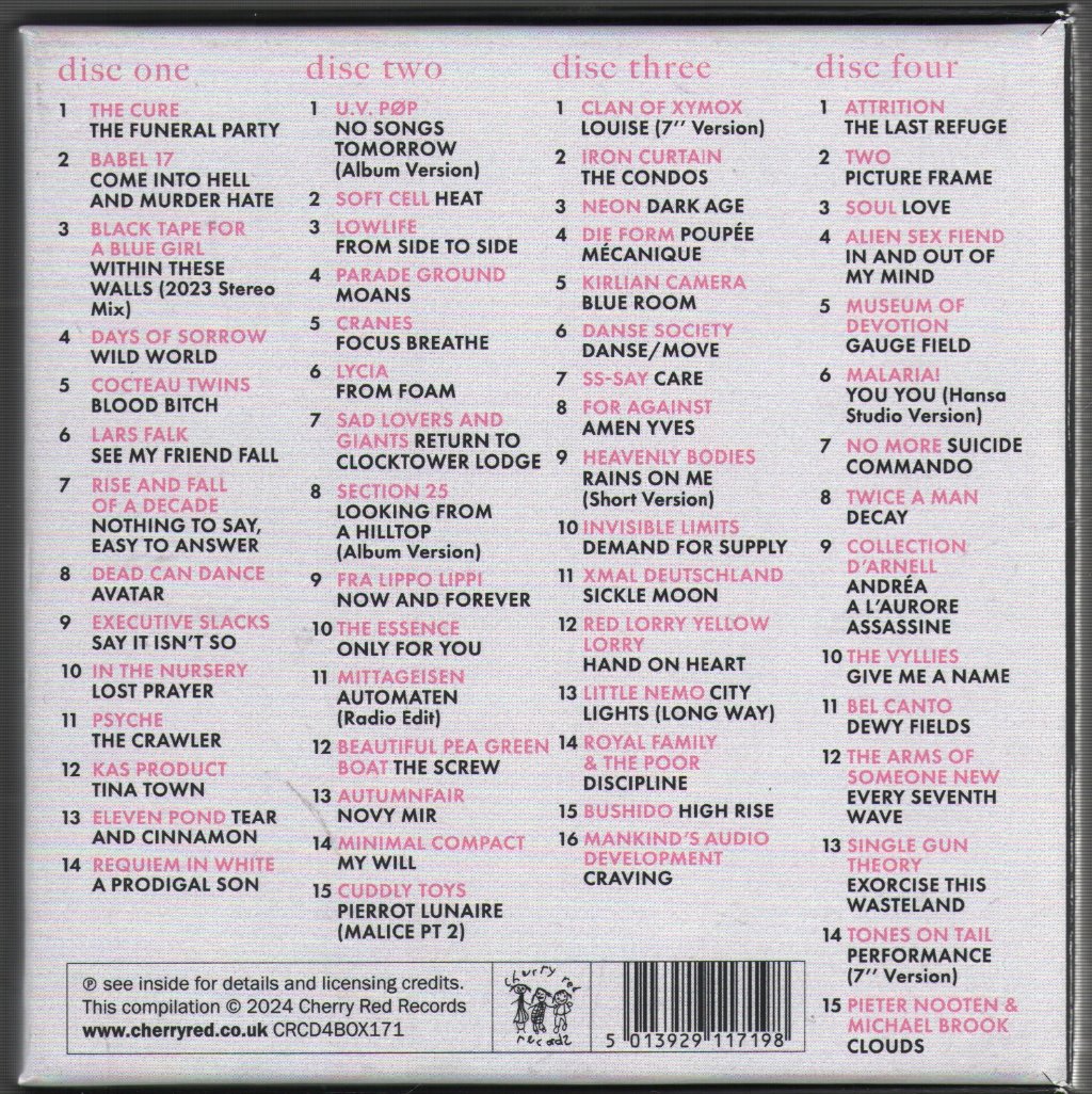 Various Artists - No Songs Tomorrow: Darkwave, Ethereal Rock And Coldwave 1981–1990 - Cd Set